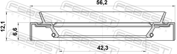 Pierścień uszczelniający, wał napędowy FEBEST 95HDS-44560712X