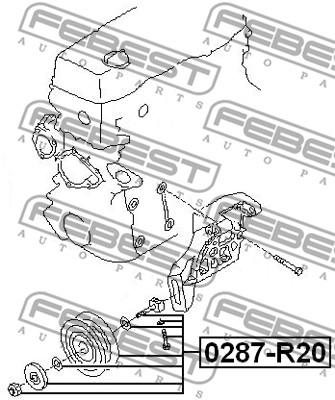 Rolka napinacza paska osprzętu FEBEST 0287-R20