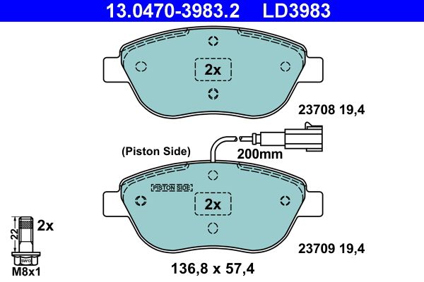 Klocki hamulcowe ATE 13.0470-3983.2