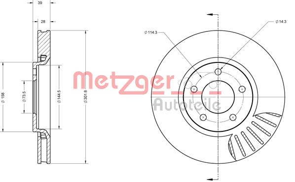 Tarcza hamulcowa METZGER 6110622