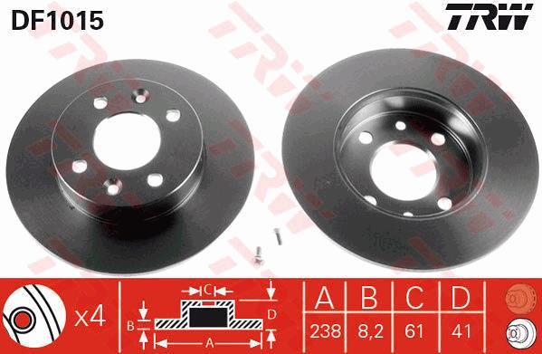 Tarcza hamulcowa TRW DF1015