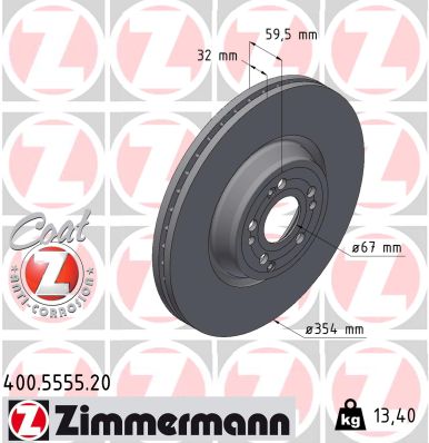 Tarcza hamulcowa ZIMMERMANN 400.5555.20