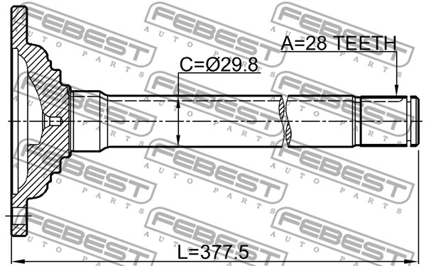 Półoś napędowa FEBEST 0412-KB4FRH
