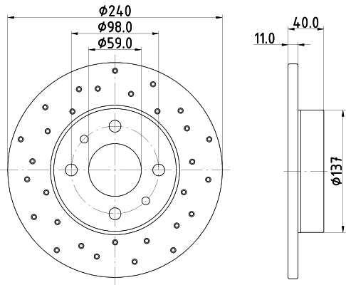 Tarcza hamulcowa HELLA 8DD 355 134-891