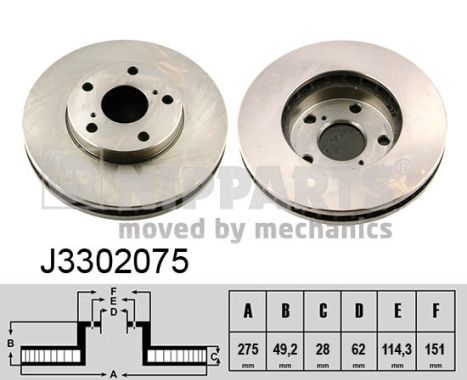 Tarcza hamulcowa NIPPARTS J3302075