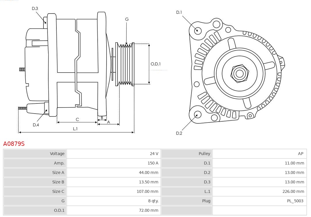 Alternator AS-PL A0879S
