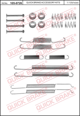 Zestaw dodatków do szczęk hamulcowych QUICK BRAKE 105-0726