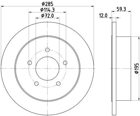 Tarcza hamulcowa HELLA PAGID 8DD 355 118-341