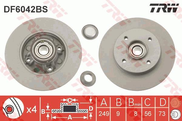 Tarcza hamulcowa TRW DF6042BS