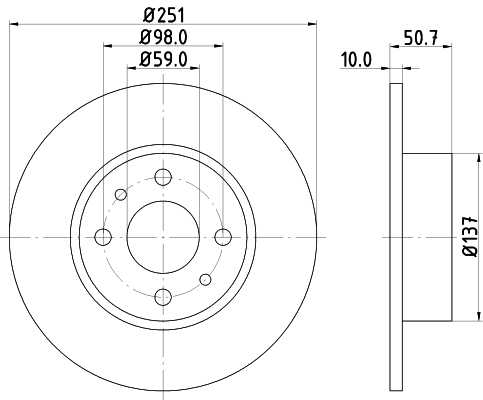 Tarcza hamulcowa HELLA 8DD 355 101-101