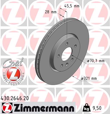 Tarcza hamulcowa ZIMMERMANN 430.2646.20