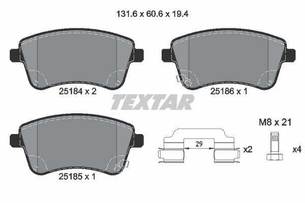 Klocki hamulcowe TEXTAR 2518401