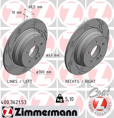 Tarcza hamulcowa ZIMMERMANN 400.3621.53