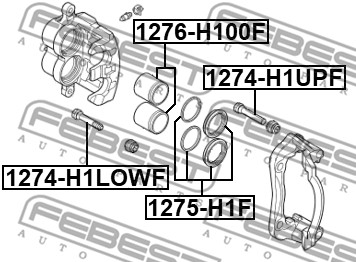 Sworzeń prowadzący  zacisk hamulca FEBEST 1274-H1LOWF