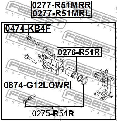 Zacisk hamulca FEBEST 0277-R51MRL