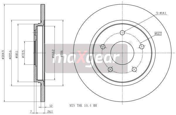 Tarcza hamulcowa MAXGEAR 19-2275