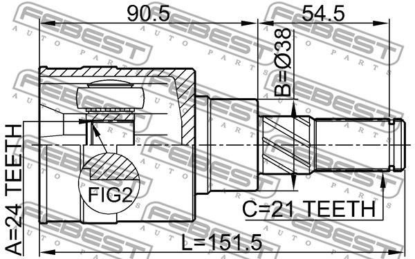Przegub FEBEST 0211-T30R
