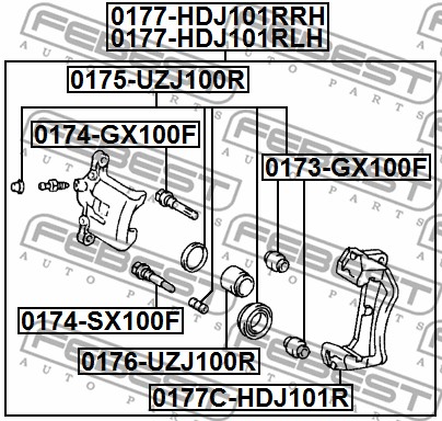 Zacisk hamulca FEBEST 0177-HDJ101RLH