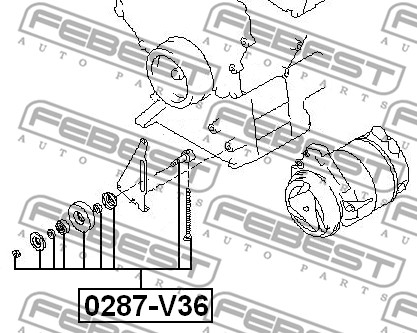 Rolka napinacza paska osprzętu FEBEST 0287-V36