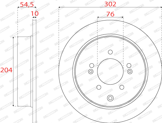 Tarcza hamulcowa FERODO DDF2772C