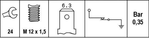 Czujnik ciśnienia oleju HELLA 6ZL 003 259-121