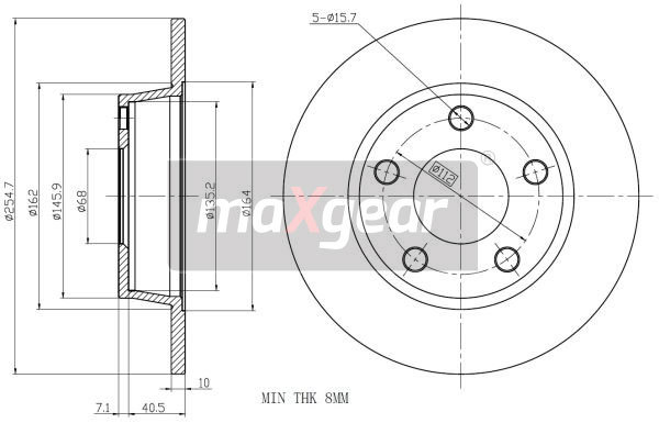 Tarcza hamulcowa MAXGEAR 19-1801