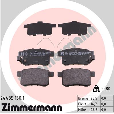 Klocki hamulcowe ZIMMERMANN 24435.150.1