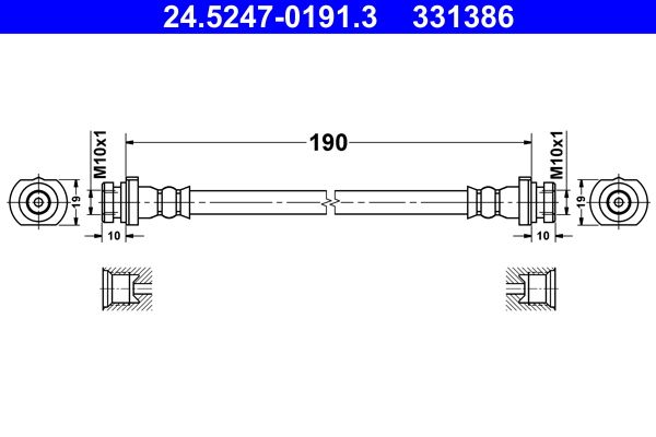 Przewód hamulcowy elastyczny ATE 24.5247-0191.3