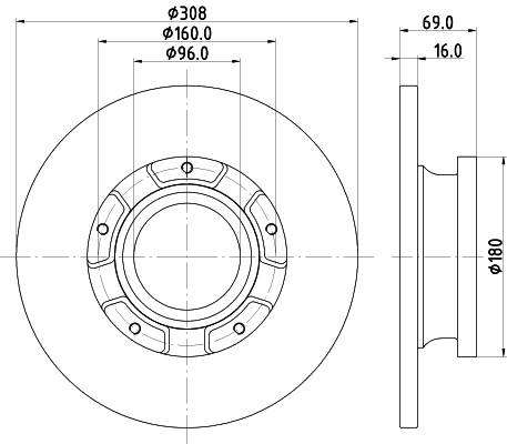 Tarcza hamulcowa HELLA 8DD 355 126-591