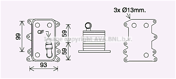 Chłodnica oleju automatycznej skrzyni biegów AVA QUALITY COOLING BW3560
