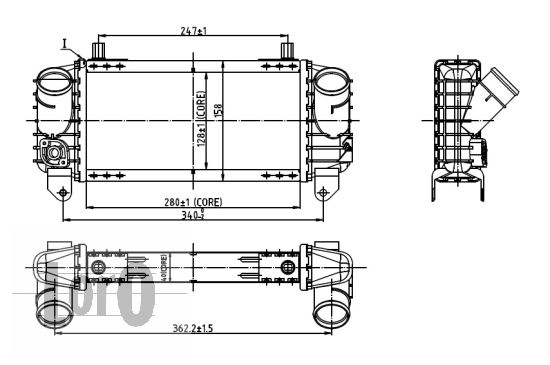 Chłodnica powietrza intercooler ABAKUS 003-018-0009