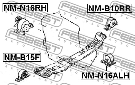 Poduszka silnika FEBEST NM-B10RR