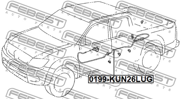 Cięgno, pokrywa wlewu paliwa FEBEST 0199-KUN26LUG