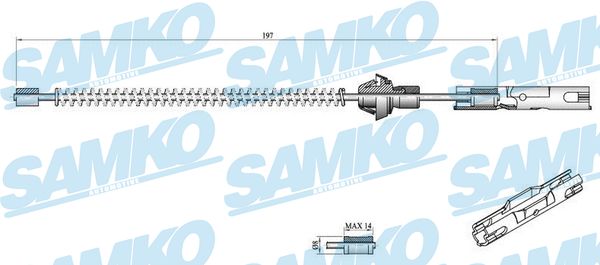 Linka hamulca ręcznego SAMKO C0250B