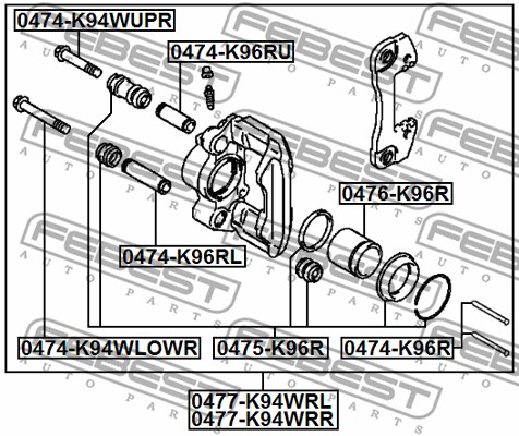 Zestaw naprawczy zacisku FEBEST 0475-K96R