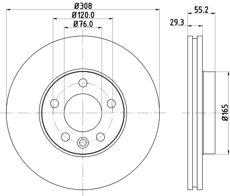 Tarcza hamulcowa HELLA 8DD 355 128-021
