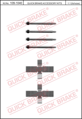 Zestaw akcesoriów montażowych  klocków hamulcowych QUICK BRAKE 109-1040
