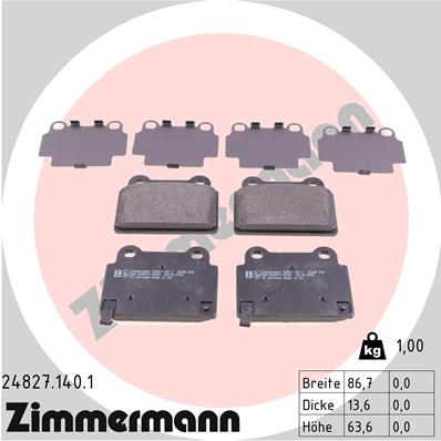 Klocki hamulcowe ZIMMERMANN 24827.140.1