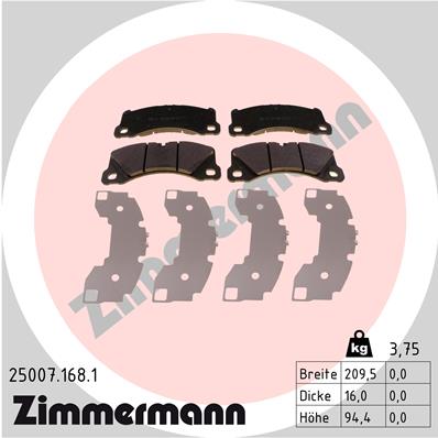 Klocki hamulcowe ZIMMERMANN 25007.168.1