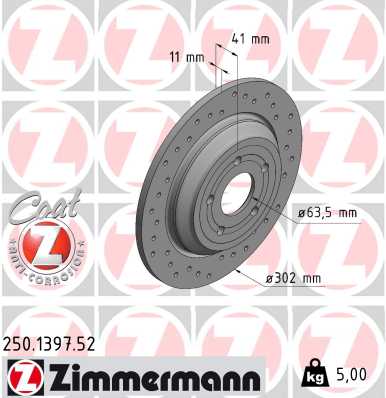 Tarcza hamulcowa ZIMMERMANN 250.1397.52