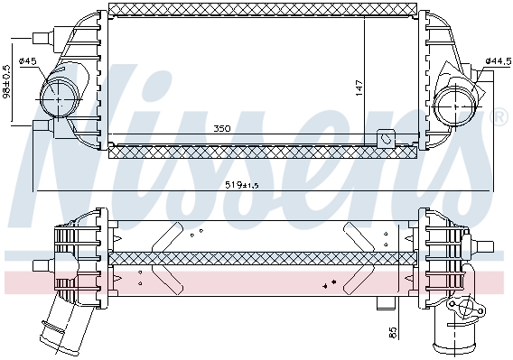 Chłodnica powietrza intercooler NISSENS 96309