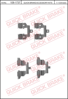 Zestaw akcesoriów montażowych  klocków hamulcowych QUICK BRAKE 109-1737