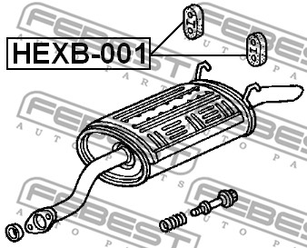 Zestaw montażowy układu wydechowego FEBEST HEXB-001