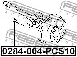 Szpilka koła FEBEST 0284-004-PCS10