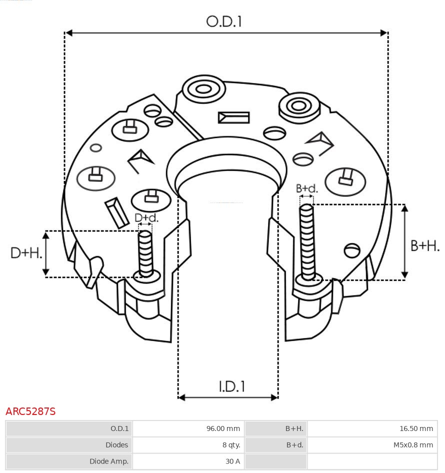 Prostownik, alternator AS-PL ARC5287S