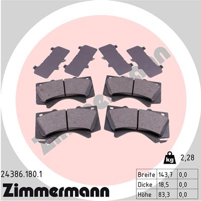 Klocki hamulcowe ZIMMERMANN 24386.180.1