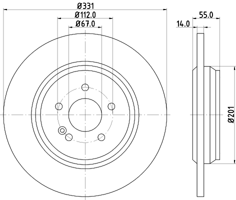 Tarcza hamulcowa HELLA PAGID 8DD 355 107-241