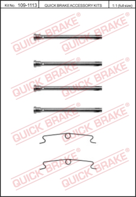 Zestaw akcesoriów montażowych  klocków hamulcowych QUICK BRAKE 109-1113