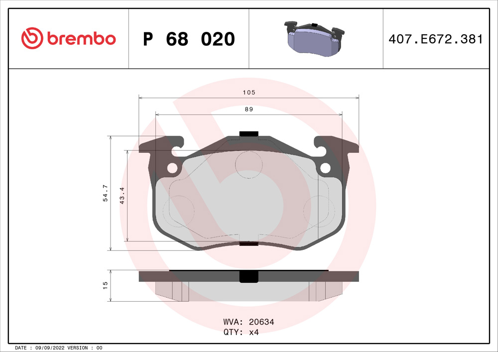 Klocki hamulcowe BREMBO P 68 020