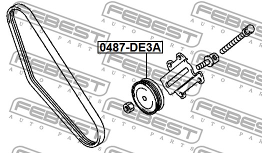 Rolka napinacza paska osprzętu FEBEST 0487-DE3A